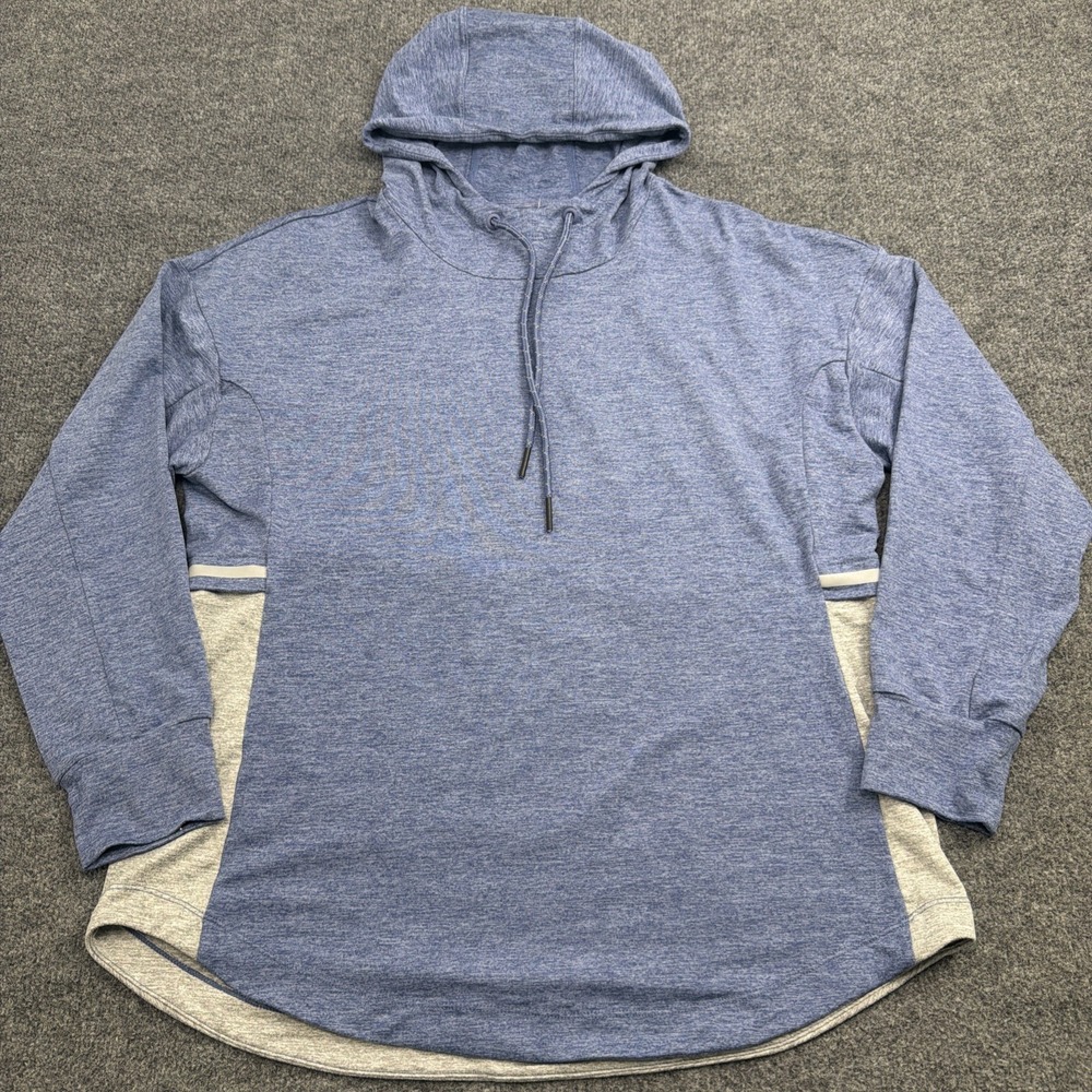 Serene Tangerine Womens XL Blue Heather Stretch Hoodie Performance Sweatshirt